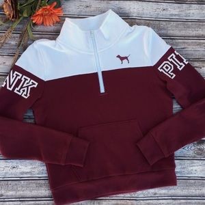 PINK brand maroon x white sweatshirt
